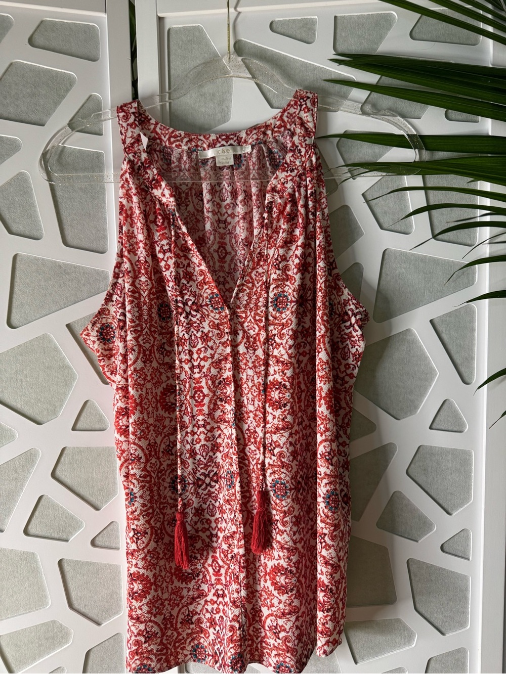 Women's Red Printed Halter Camisole